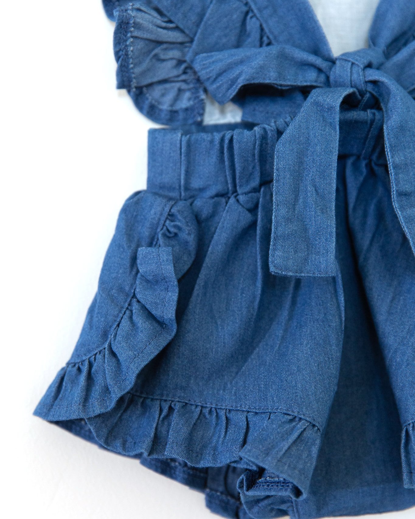 Baby Girl Denim Romper Ruffle Denim Romper Little Girl Denim Etsy