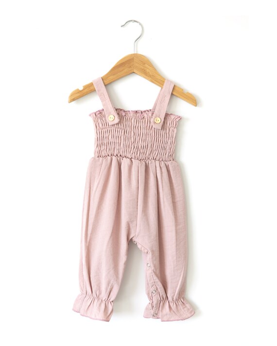 Blush Pink Baby Girl Jumpsuit Toddler 