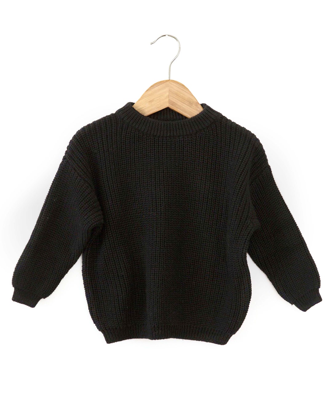 Baby Girl Oversized Sweater in Black Toddler Girl Sweater Baby Etsy