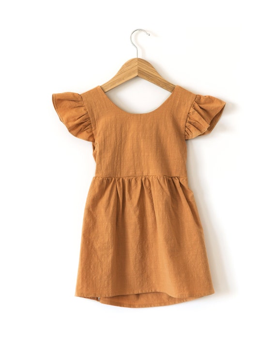 Niño niña fruncido vestido de manga en rust bebé bebé vestido | Etsy España