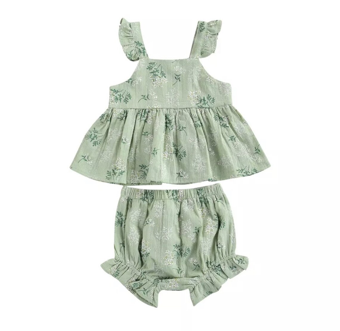 Baby Girl Mint Peplum Top and Bloomer Set Baby Girl Two Piece Etsy