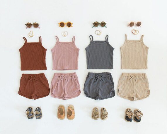 Baby Girl Summer Two Piece Outfit Tan 