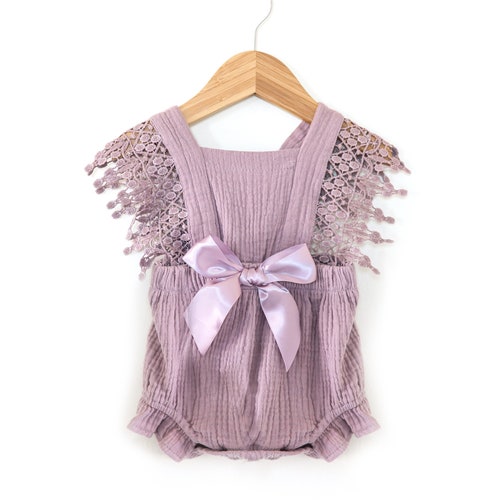 Boho Lace Romper in Mustard Cake Smash Outfit Boho Baby Girl Etsy