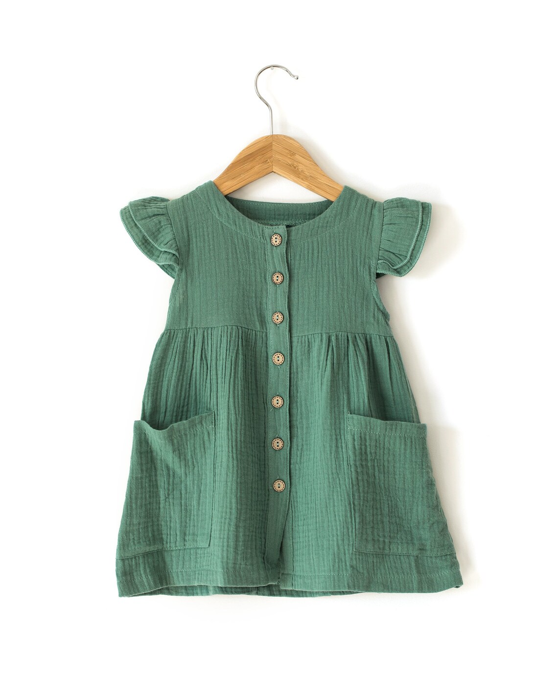 Little Girl Dress in Green Toddler Dress Girl's Boho Dress Etsy