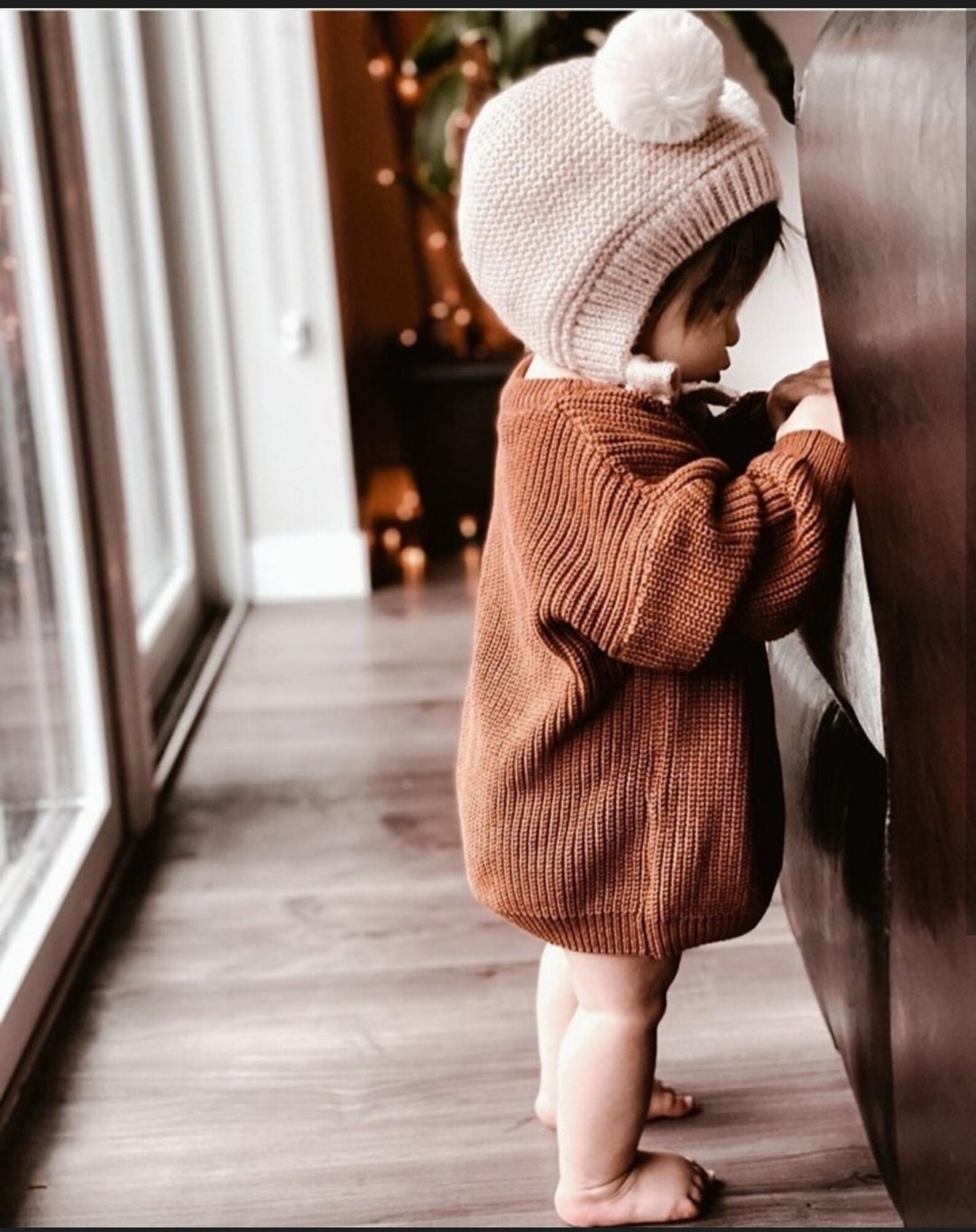 Baby Girl Oversized Sweater in Orange Toddler Girl Sweater Etsy