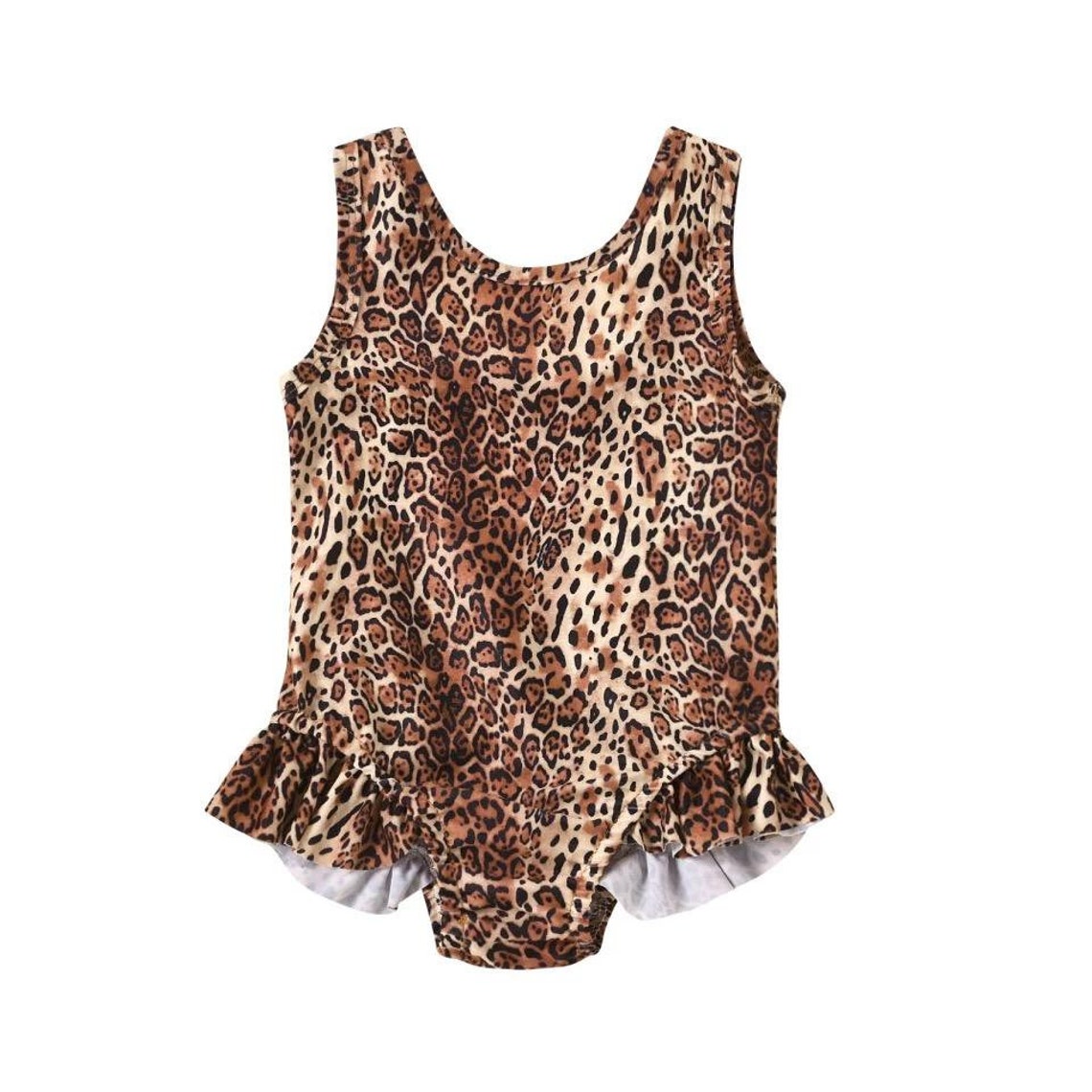 Toddler Girl Cheetah Swimsuit Little Girl Cheetah Print Etsy