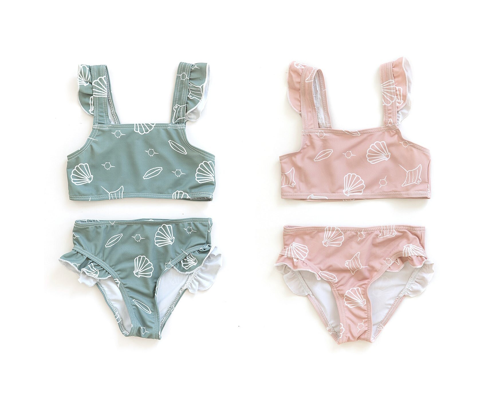 Baby Girl Swimsuit Pink Toddler Bikini Little Girl Swimsuit Etsy