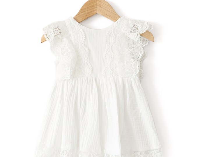Baby Girl White Lace Dress White Flower Girl Dress Baby Etsy