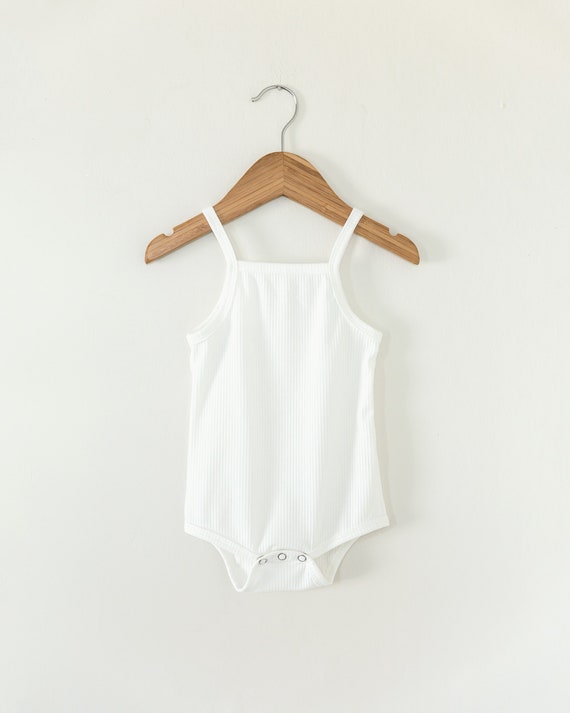Baby Girl Bodysuit in White Baby Girl Tank Top Onesie Baby Etsy