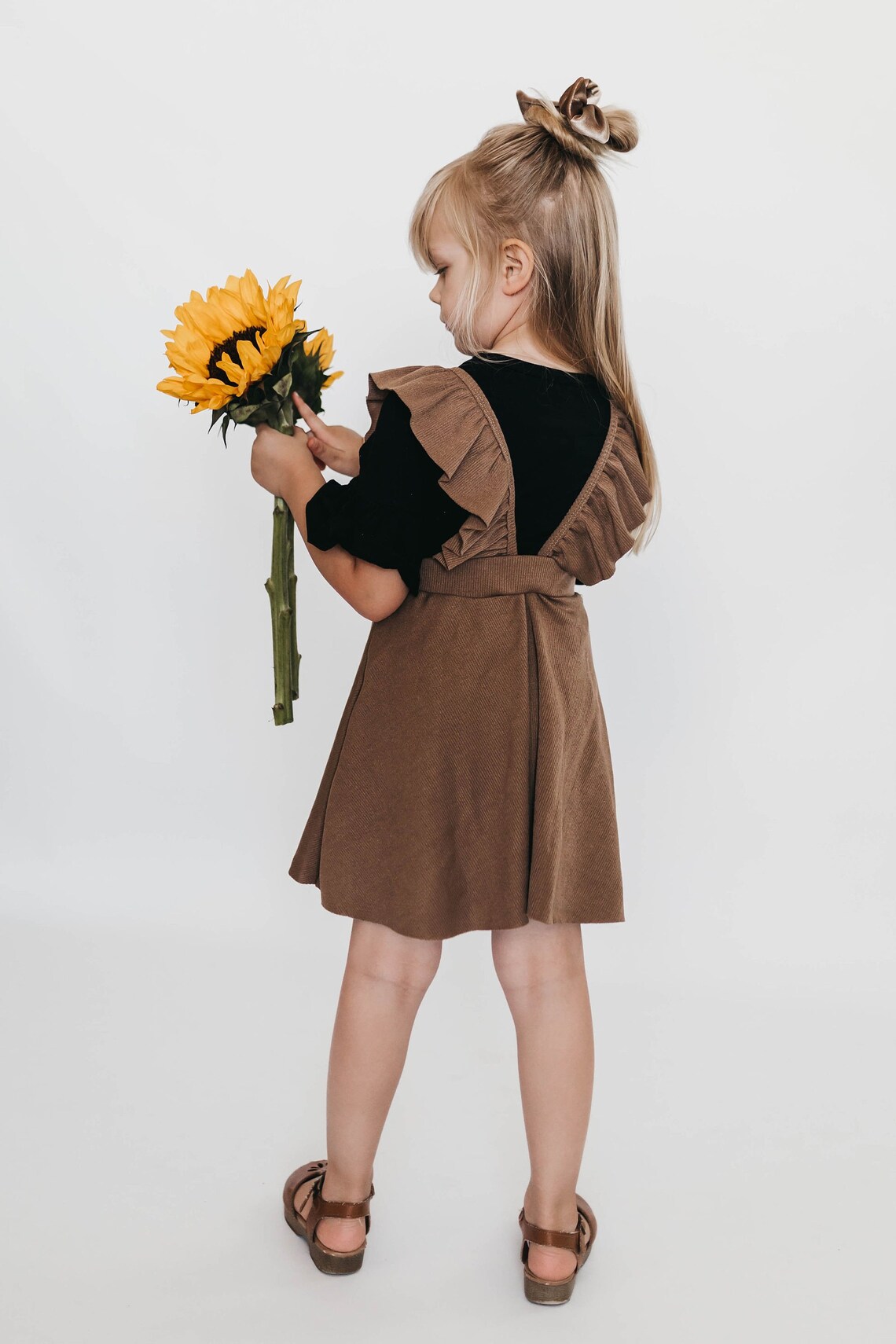 Brown Ruffle Strap Dress Baby Suspender Skirt Baby Girl Etsy