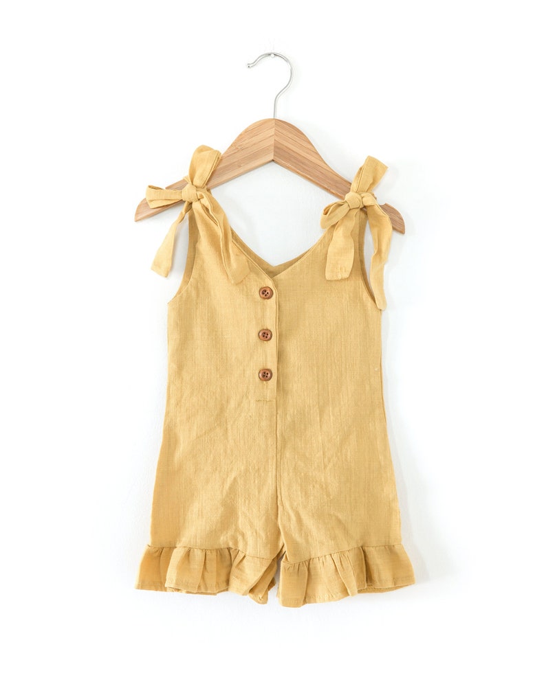 Mustard Baby Girl Romper Sleeveless Baby Romper Summer Baby Etsy