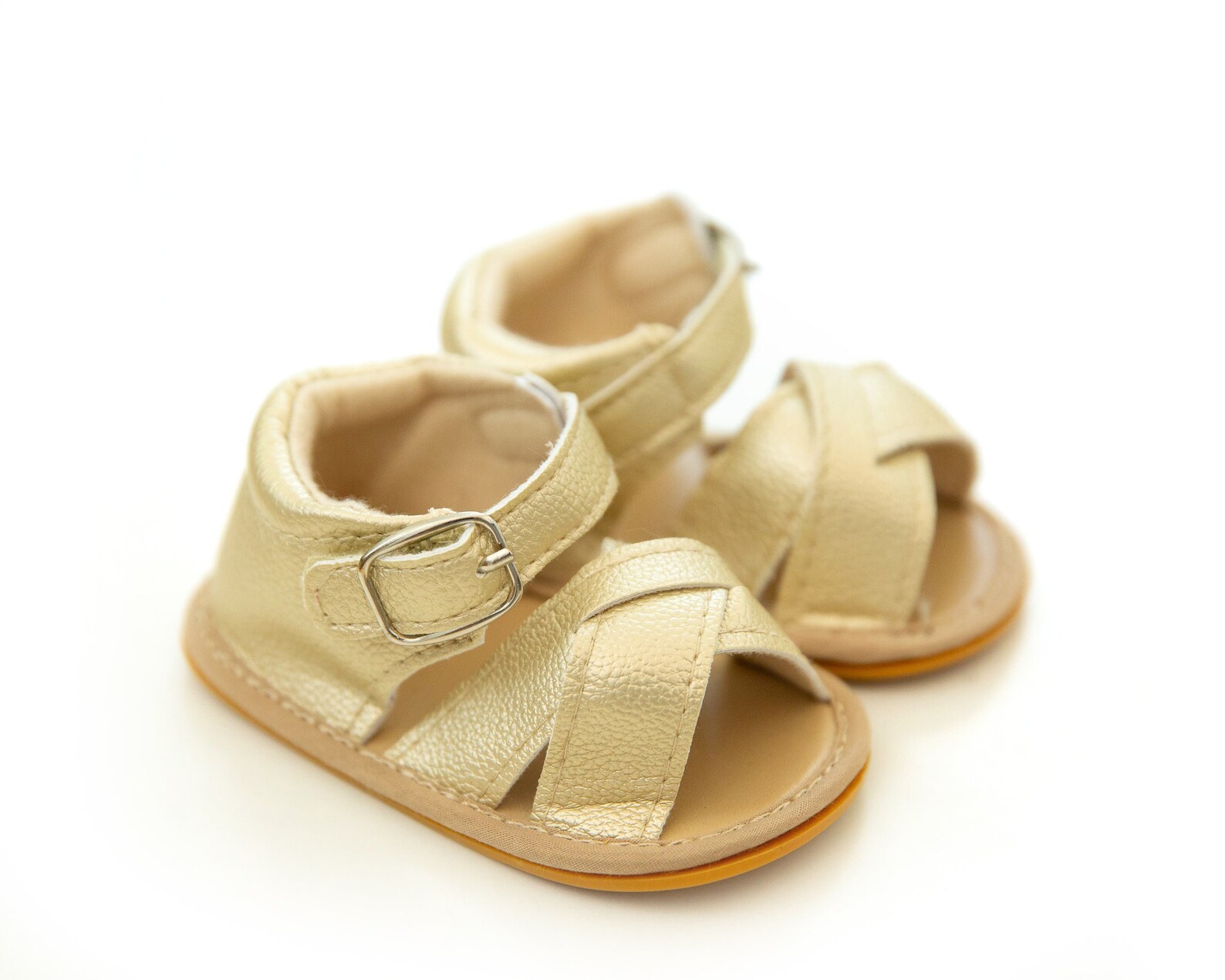 Gold Baby Girl Sandals Baby Girl Shoes Pleather Baby Girl Etsy