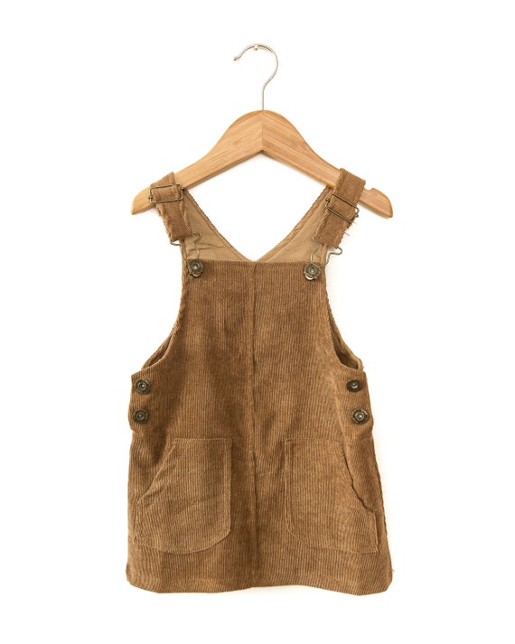 Brown Corduroy Little Girl Overall Dress Baby Girl Corduroy Etsy