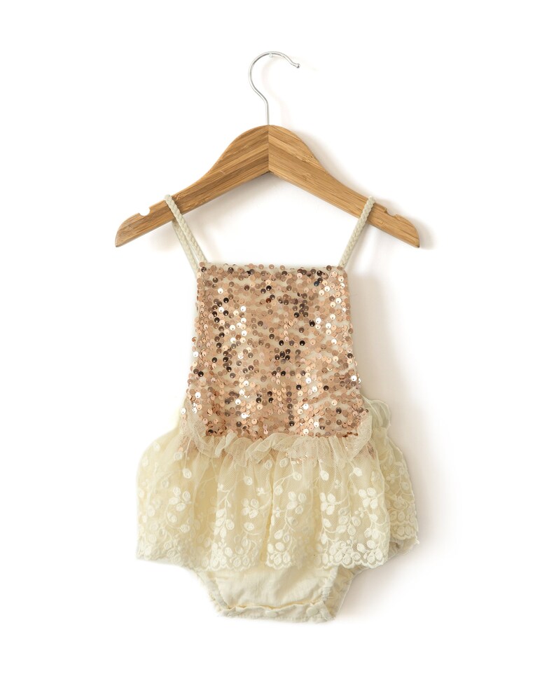 Sequin Baby Girl Romper Boho Baby Girl Romper First Birthday Etsy