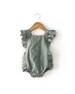 Sage Green Baby Romper Baby Girl Romper Vintage Baby Romper Baby Girl Ruffle Bloomer Ruffle Baby Romper Retro Baby Romper Ruffled Romper 