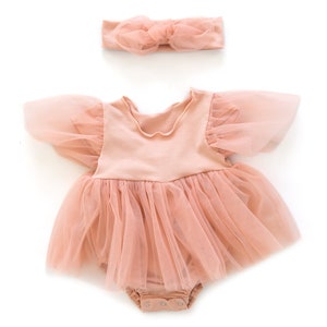 Baby Girl Dress Romper Dusty Pink Baby Dress Romper Pink Baby - Etsy