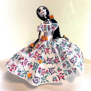 Catrina Doll in White, Day of the Dead, Dias de los Muertos