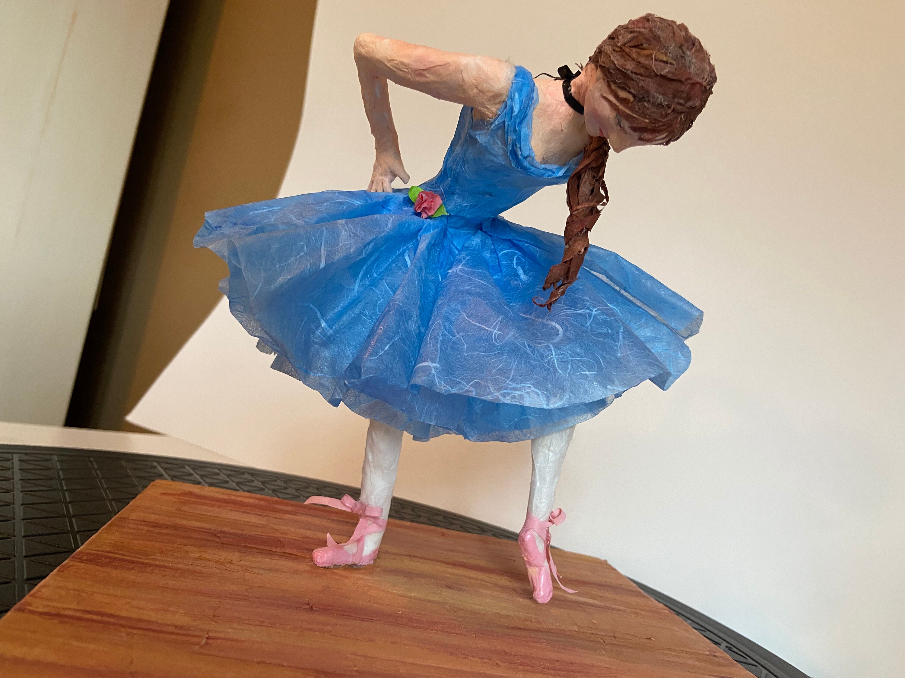Degas Blue Ballerina Sculpture