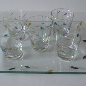 Dansk Shot Cordial Glasses with Serving Tray Set of 6