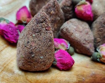 Charmed rose incense cones infused with rose quartz - hand made