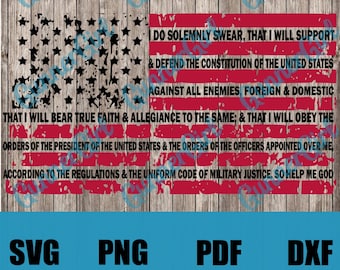 Military Enlisted Oath Flag SVG