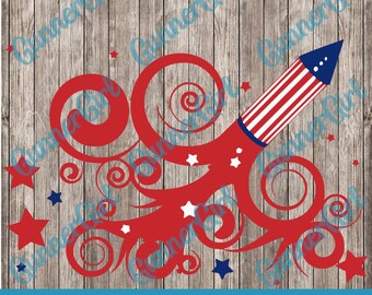4th of July Rocket Fireworks SVG