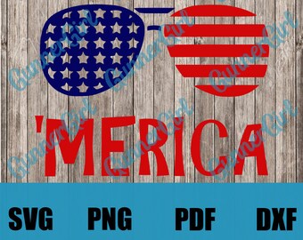 4th of July Sunglasses "Merica 2 SVG