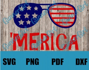 4th of July Sunglasses "Merica 3 SVG