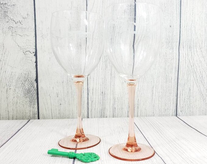 Etched Wine Glasses by Luminarc Newlywed Gift Etsy