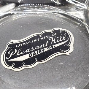 Vintage Dairy Ashtray Pleasant Hill Dairy Glass Ashtray Maine