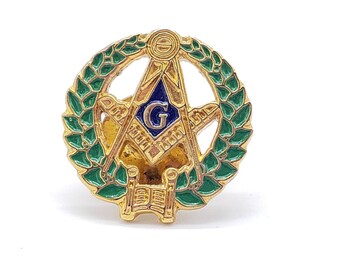High Quality Round Masonic 1" Antique Style Freemason Lapel Pin tie tack hat 
