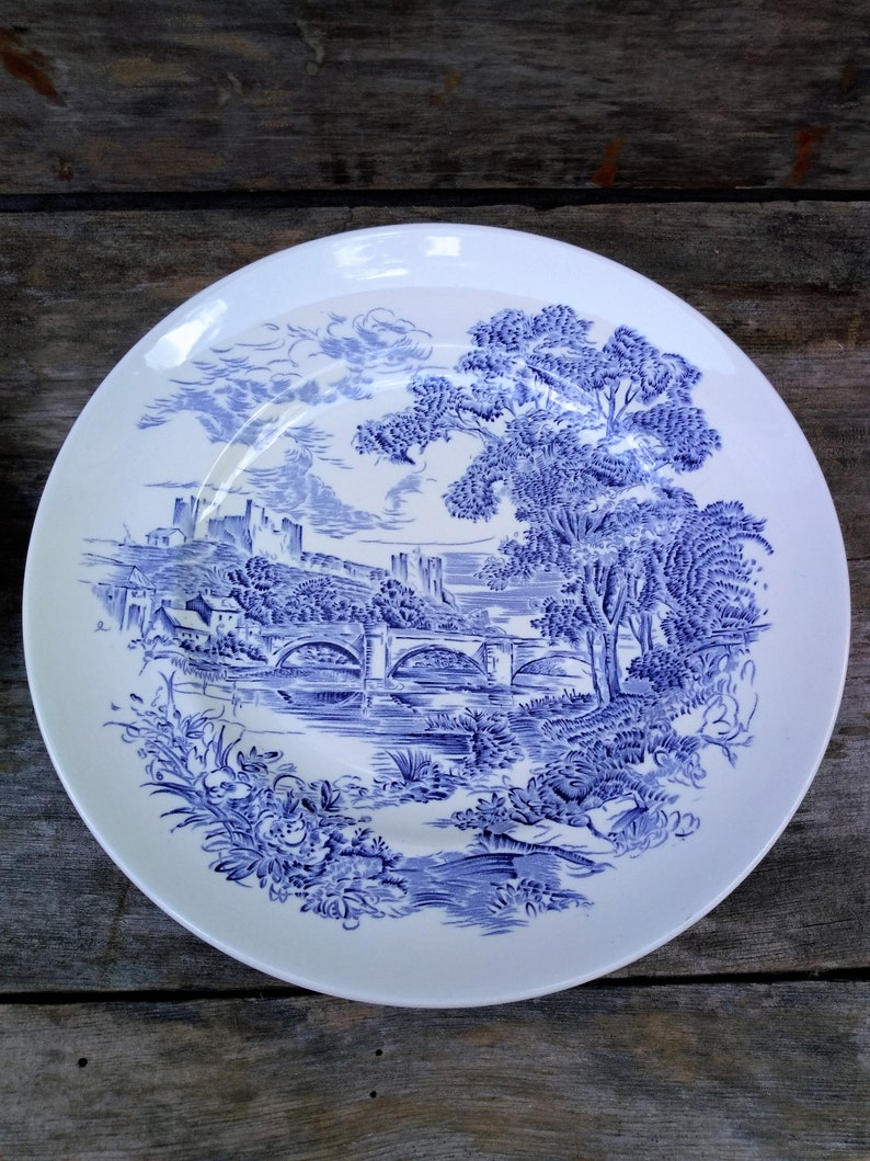 Wedgwood Dinner Plates Set of 4 Blue and White Etsy