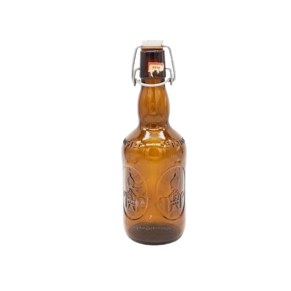 Vintage German Beer Bottle with Porcelain Lid, Ultenmunster Brauer Bier