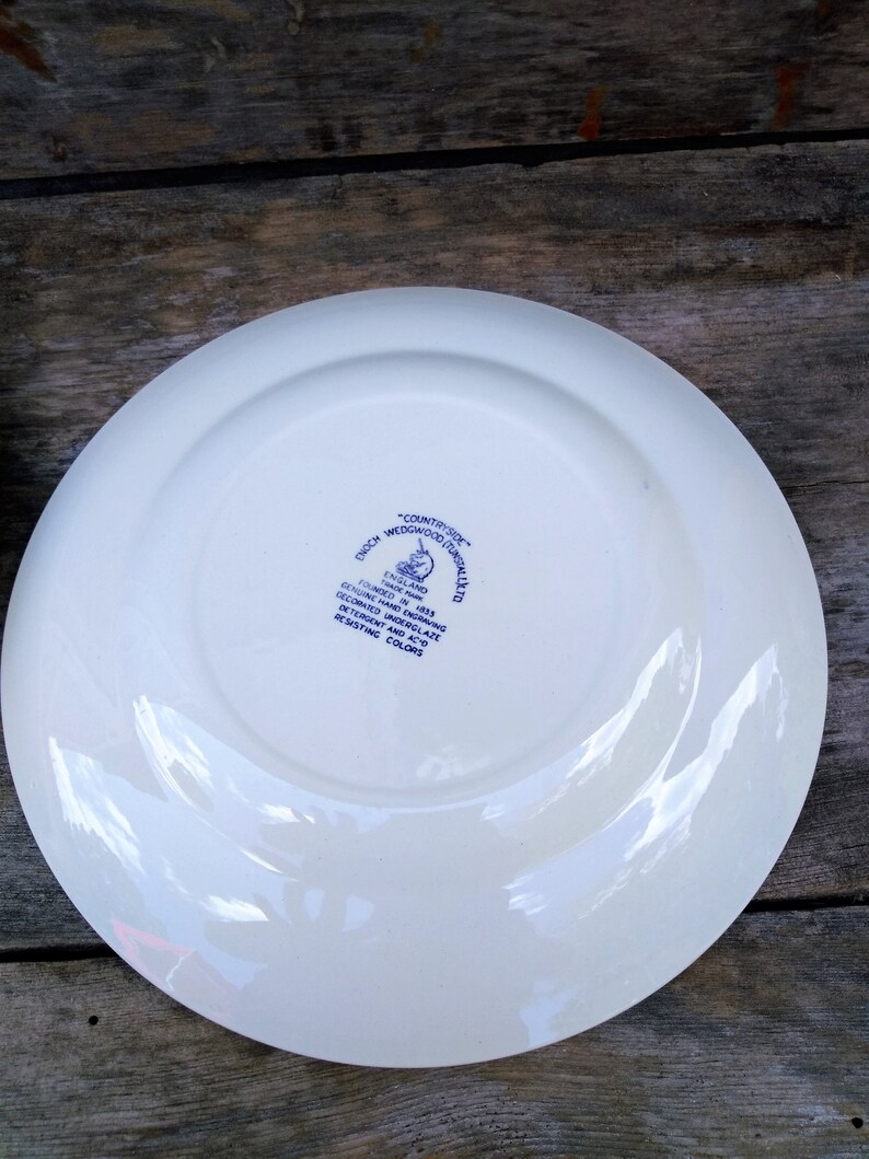 Wedgwood Dinner Plates Set of 4 Blue and White Etsy