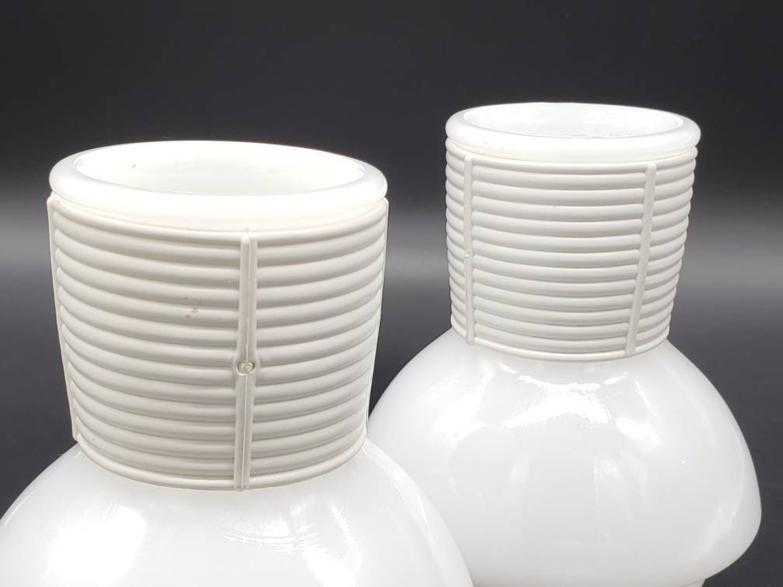 McKee Glass Hottle Bottle Set of 2 Vintage Glasbake Opaque Etsy