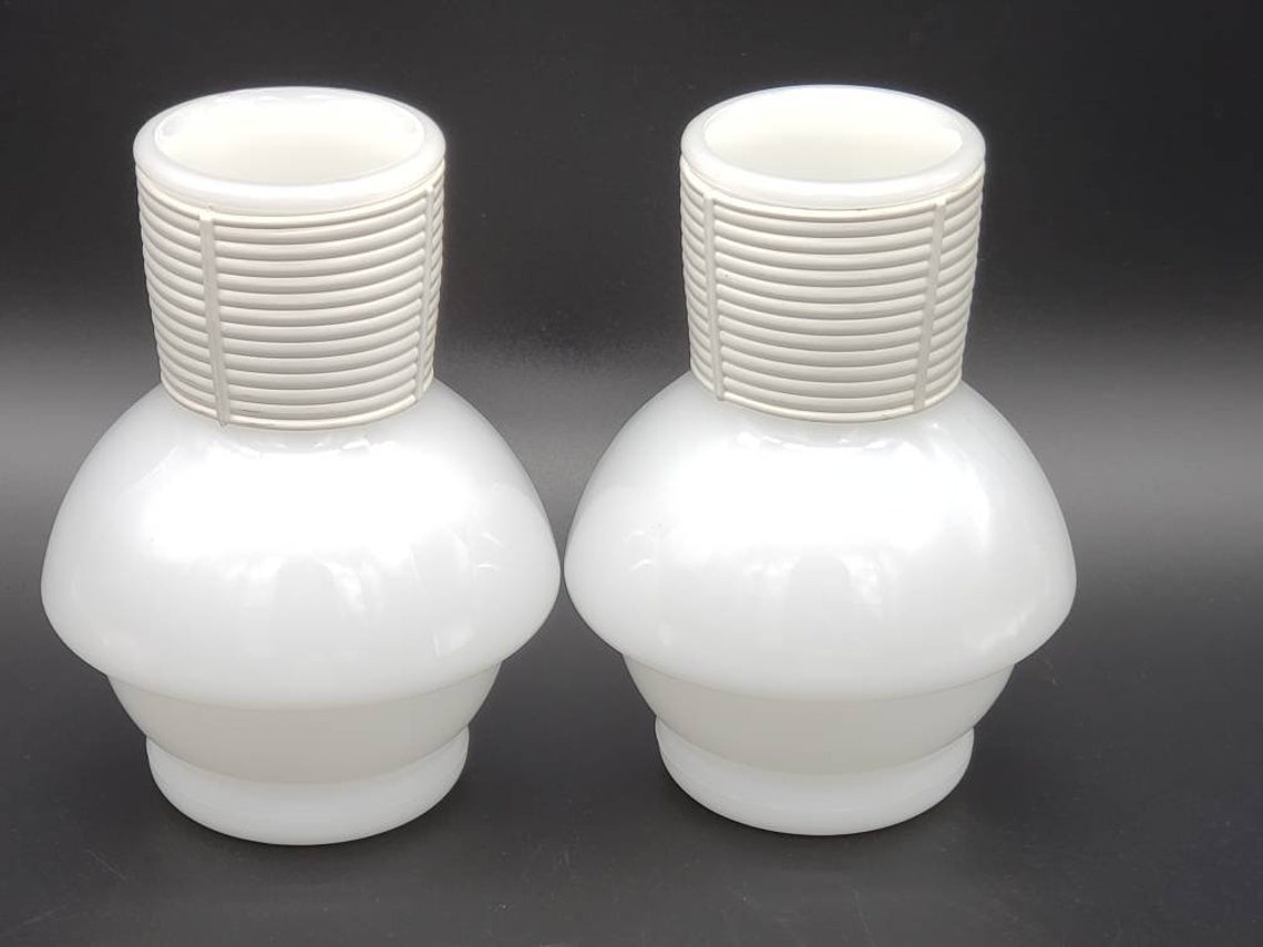 McKee Glass Hottle Bottle Set of 2 Vintage Glasbake Opaque Etsy