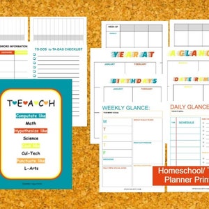 Homeschool Planner ,Teacher Planner, Planner Printables