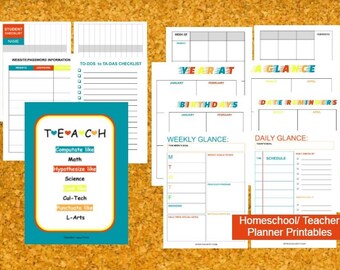 Homeschool Planner ,Teacher Planner, Planner Printables