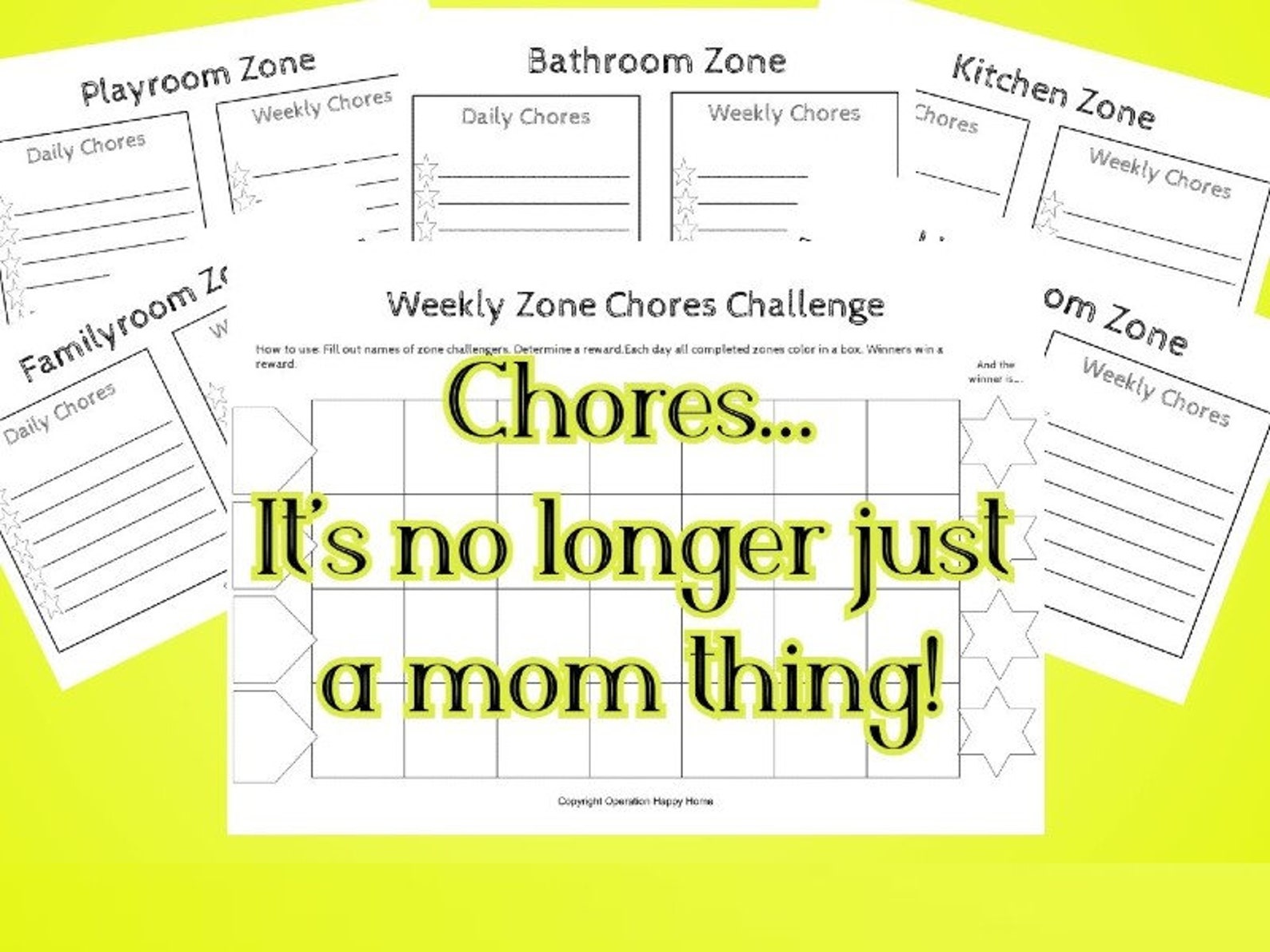 Cleaning Zones Chore Charts for Kids - Etsy