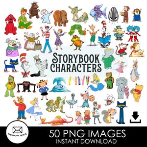 Storybook Characters Clipart Images PNG Children's Book Bundle Set Instant Download Digital Clip Art image 2