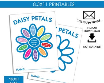Daisy Activity Petals Page Activity Coloring Page Sheet Troop Scout Instant Download Printable Digital 8.5x11