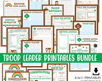 Brownie Leader Bundle Digital Printable Organizer Scout Set Instant Download Prints Troop Templates