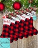 Personalized Buffalo Plaid Christmas Stockings | Glitter Vinyl | Black and White Buffalo Plaid | Red and Black Buffalo Plaid | Pet Stockings 