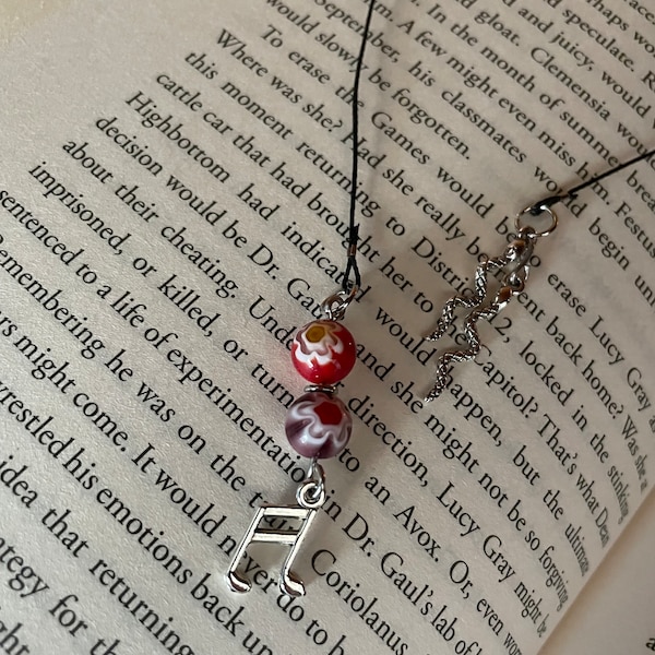 Lucy Gray Bookmark, Ballad of Songbirds and Snakes, Hunger Games, Book Lover Gift, Book Gift, Corded Bookmark, Coriolanus Snow, Katniss