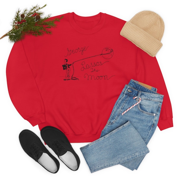 Its a Wonderful Life sweatshirt, Red Its a Wonderful Life Crewneck, George Lassos the Moon, Vintage Christmas, Vintage sweatshirt