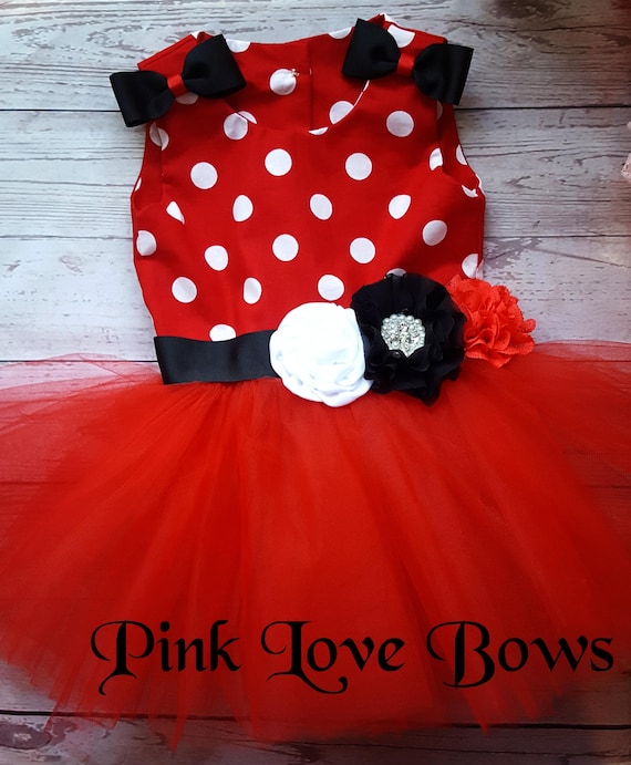 Minnie, Red Dress, Mouse, Polkadot Tutu Dress Puffy Birthday Dress, Red  White Black Tutu Dress Polka Dot - Etsy
