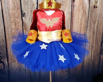 READY_TO_SHIP Taglia 12-18 mesi Wonder Woman Solo vestito 