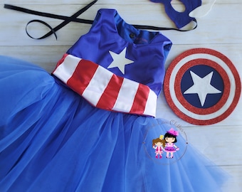 captain America tutu dress costume birthday dress cute