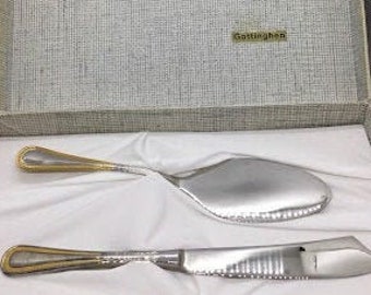 Gottinghen 18/10 Stainless Steel 24 KT Gold Plated Cake Service Set