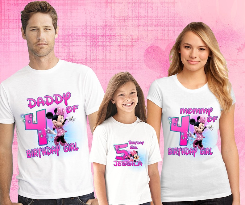 Minnie Mouse Custom T-shirt Personalize Birthday Short or Long Sleeve Tshirt Tee